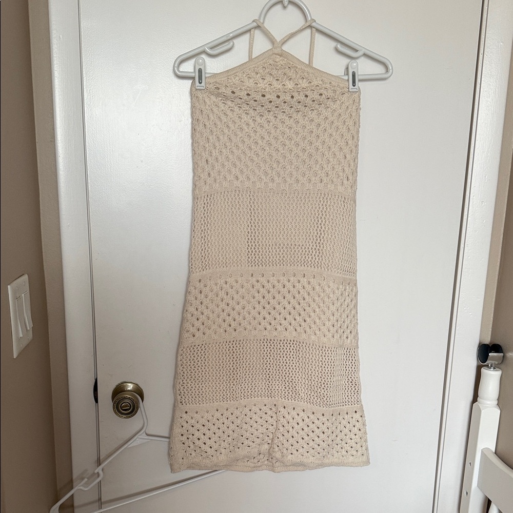 Old Navy, crochet Cream Knit Dress size medium